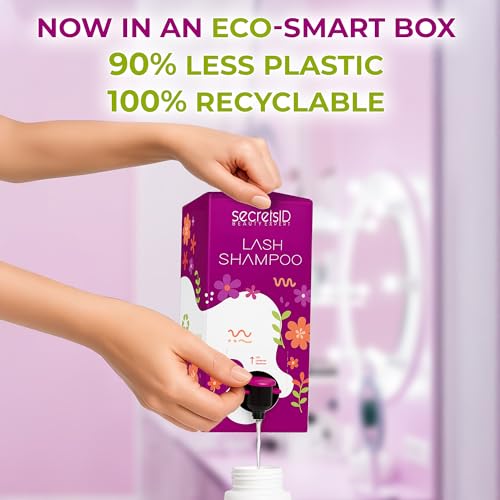 Professional Lash Shampoo for Extensions - 1.05 Gallon Bulk (3.98L) + 50 Aftercare Cards & Pump - Salon-Grade Eyelash Cleanser, Oil-Free, Fragrance-Free, Made in North-America ? Lash Wash Concentrate