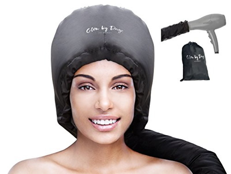 Glow by Daye Bonnet Hood Hair Dryer Attachment, At Home Hair Dryer Hood for Hand Held Hair Dryer, Extra-Large, Black