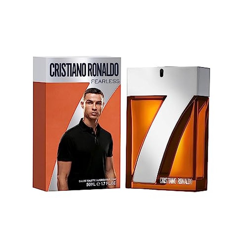 CRISTIANO RONALDO Fearless - 1.7 oz Men's EDT Spray - Vegan, Sustainably Sourced, Long Lasting Cologne for Men - Woody Spicy Floral Scent - Fragrance for Confident and Determined Men