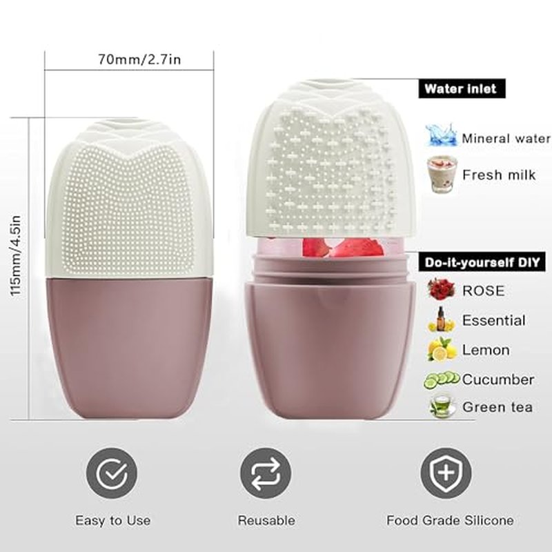 KOGITI Ice Mold for Face, Ice Roller for Face & Eye, Beauty Facial Ice Rollers Ice Holder Mold Face Puffiness Relief Massage Skin Care Tools, Ice Facial Cube