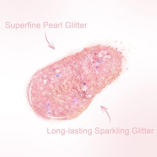 Jutqut Jewel Liquid Glitter Eyeshadow, Twinkle Shimmer Eye Shadow Eyeliner, Long-Lasting, Multi-Dimensional Sparkle Finish, Quick Drying Shimmer Tears Loose Glitter Glue Korean Eye Makeup, 06#