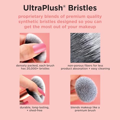 Real Techniques 8 Piece Everyday Eye Essentials Makeup Brush Set, Eye Brushes For Eye Liner, Eyeshadow, Brows, & Lashes, Travel Friendly, Gift Set, Stocking Stuffer, Cruelty-Free & Vegan