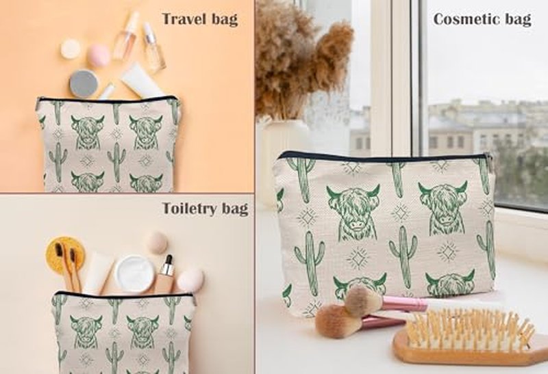 Lacosu Western green Makeup Bag,Western Gifts For Women,Cow Makeup Bag,Cowgirl Stuff,Western Stuff For Women,Western Gifts,Cowgirl Gifts(green)