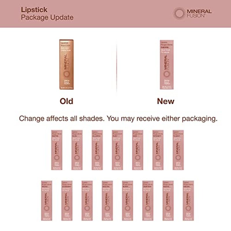 Mineral Fusion Lipstick, Ruby, .13 Ounce