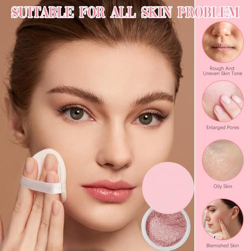 Beauty Blurring Powder, Beauty Pink Setting Powder, Blurring Setting Powder, Beauty Blurring Powder, for All Skin Tones (Pink, A)