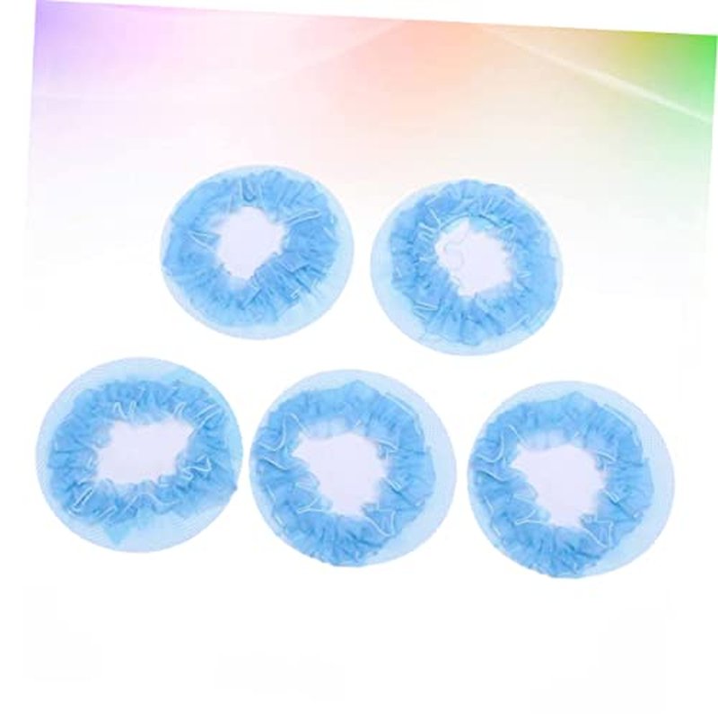 OHPHCALL 5pcs Set Hair Bun Net Ballet Hair Net Invisible Bun Cover Hair Covers for Women Dance Hair Nets Barrette Bun Cover Hair Net with Lace Round Ponytail Comb Hair Bun Cover Blue