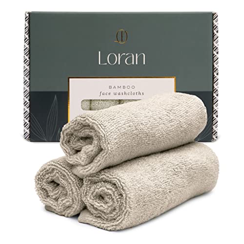 Vanilla Facial Washcloths Set of 6 Soft Cloths 10” x 10” 100% Viscose Derived from Bamboo Spa-Like Feel Silky Face Cloth for Skin Cleansing