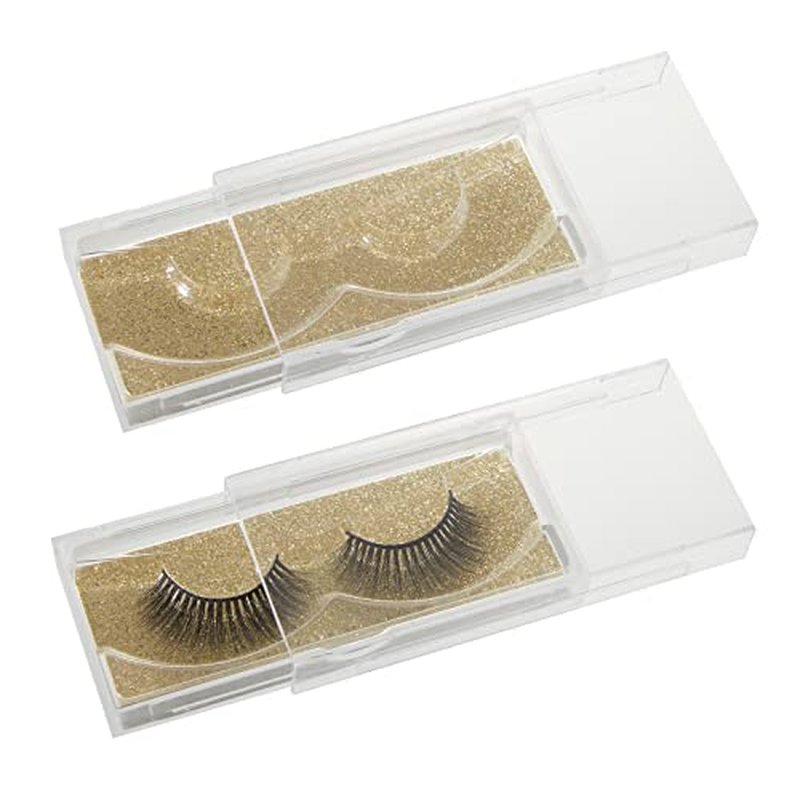 Stockroom Plus 30-Pack Gold Glitter Empty Eyelash Case for False Eyelashes, Lash Cases Empty Bulk Wholesale with Glitter Paper Card for Makeup Artists, Women (4.4 x 2 Inches, 0.55" Width)