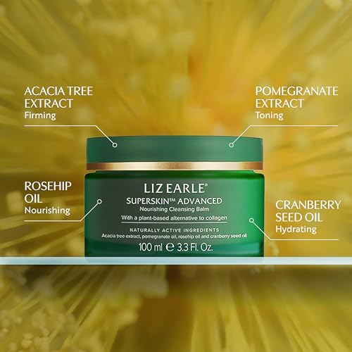 Liz Earle Superskin Advanced Nourishing Cleansing Balm & Cloth - Makeup Remover Balm & Facial Cleanser Enriched with Pomegranate Extract to Firm and Even Skin Tone (100ml)