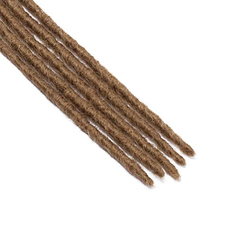 Handmade Dreadlocks Extensions 12" 15 strands Soft Faux Locs Crochet Dreads Hairpieces for Men Reggae Hip-Pop Dark Grey
