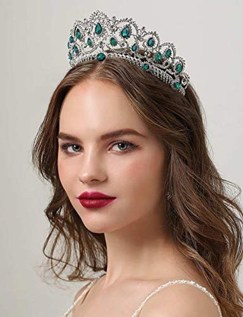 SWEETV Rose Gold Wedding Tiaras and Crowns for Women, Rhinestone Queen Tiara Headpieces for Women Crystal Hair Accessories