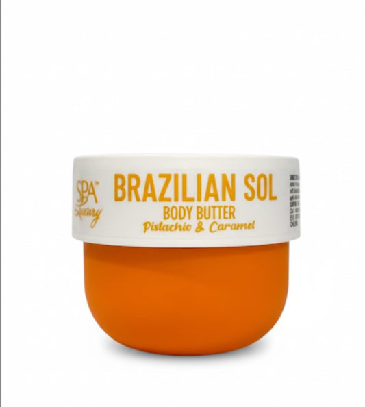 Brazilian Sol Body Butter - Pistachio Caramel Hydrating Cream | 6 oz Moisturizer