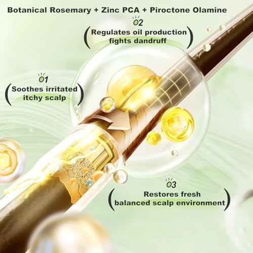 Tgideas Rosemary Biotin Amino Acid Shampoo, Hair Growth Shampoo for Women and Men, Thinning Hair Loss Natural 8.45 fl oz, Two-Pieces