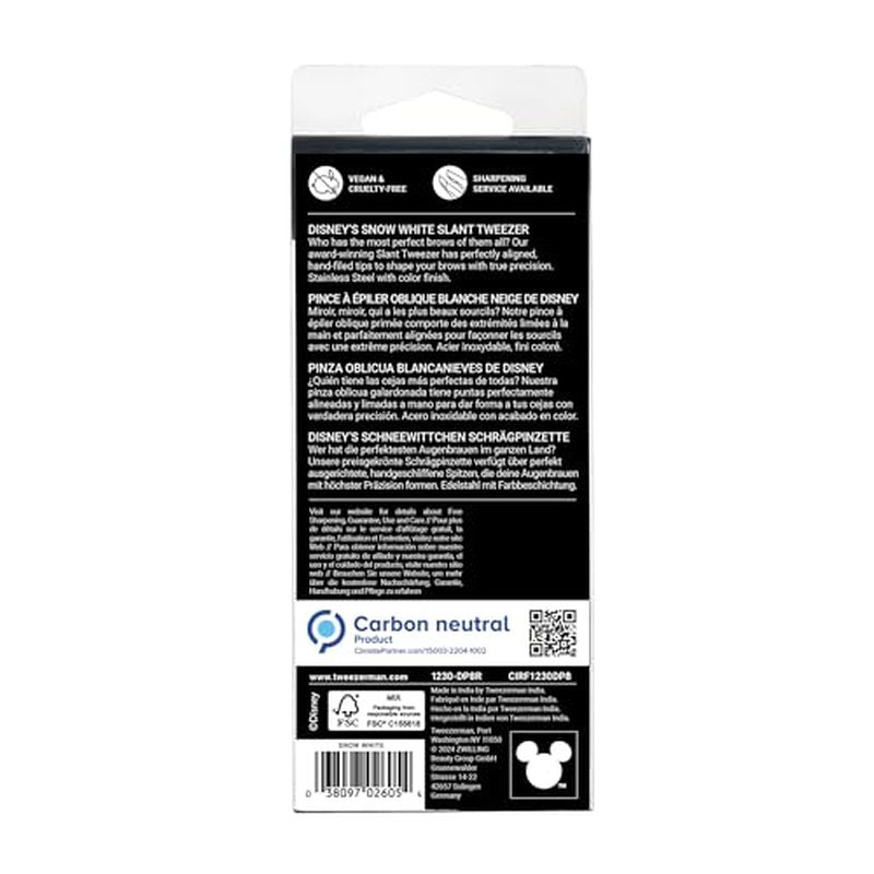 Tweezerman Snow White Slant Tweezer - Eyebrow Tweezers for Women and Men
