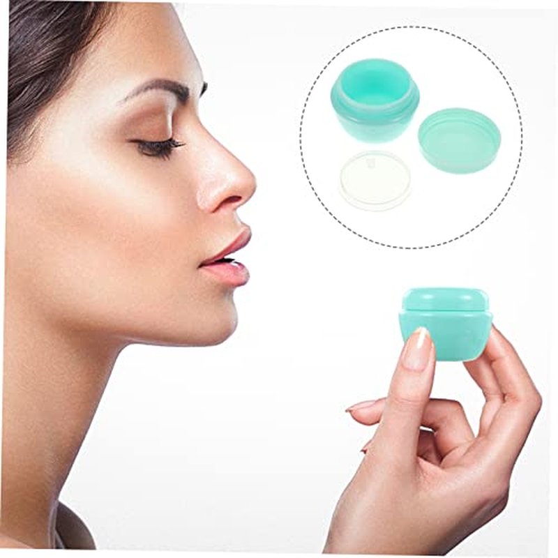 HONMEET 12pcs Plastic Cream & Milk Box Makeup Samples Holder Makeup Cosmetic Containers Round Container with Lid Cosmetic Jars Mini Creams Travel Jars Makeup Jar with Lid Pink