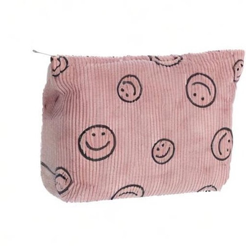 Wudimeitt Cosmetic bag Makeup bag Preppy Cute Corduroy Toiletry bag for women travel essentials (purple)