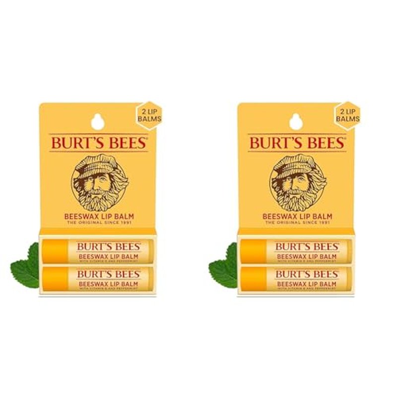 Burt's Bees Lip Balm Easter Basket Stuffers - Original Beeswax, Lip Moisturizer With Responsibly Sourced Beeswax, Tint-Free, Natural Conditioning Lip Treatment, 2 Tubes, 0.15 oz. (Pack of 2)