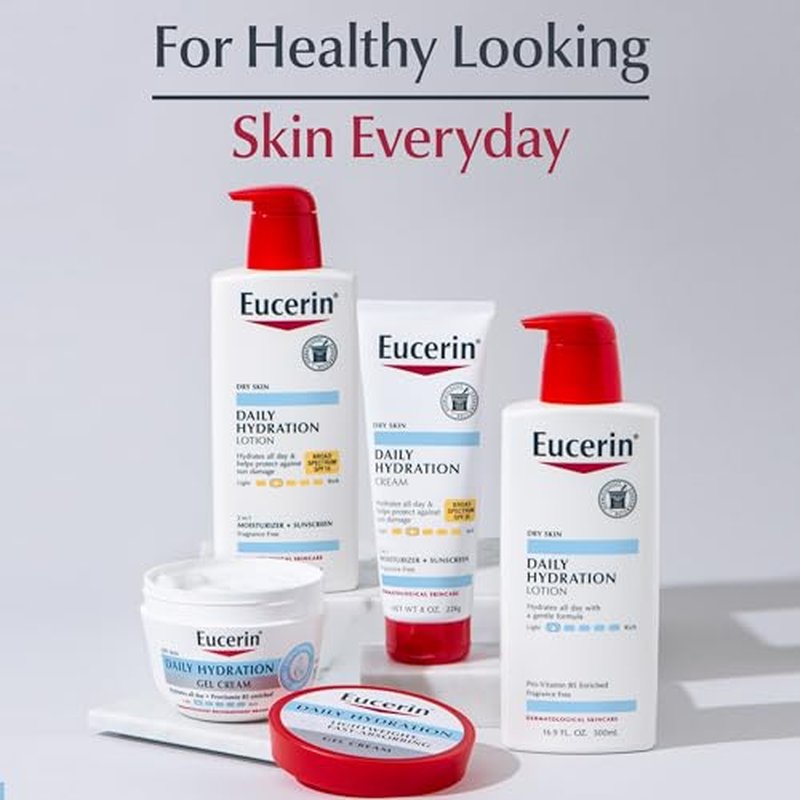 Eucerin Daily Hydration Broad Spectrum SPF 30 Sunscreen Body Cream for Dry Skin, 8 Oz Tube (Pack of 2)