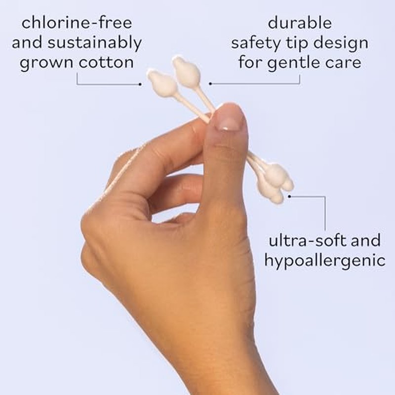 Sky Organics Organic Baby Cotton Swabs for Baby, 100% Pure Organic Cotton, GOTS Certified Organic Cotton, 60 Count
