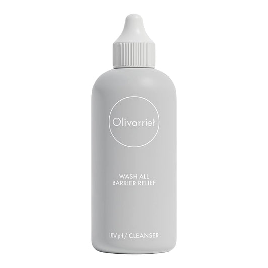 Olivarrier Wash All Barrier Relief 6.76 fl oz (200ml) – Hydrating & Moisturizing Low pH Organic Oil-to-Foam Cleanser for Sensitive & Dry Skin, Vegan, Fragrance-Free, Deep Clean & Barrier Support Care.