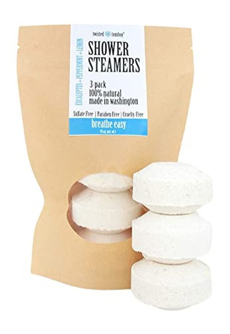 Breathe Easy Eucalyptus Essential Oil with Peppermint and Lemon Shower Steamers 100% Natural Made in USA