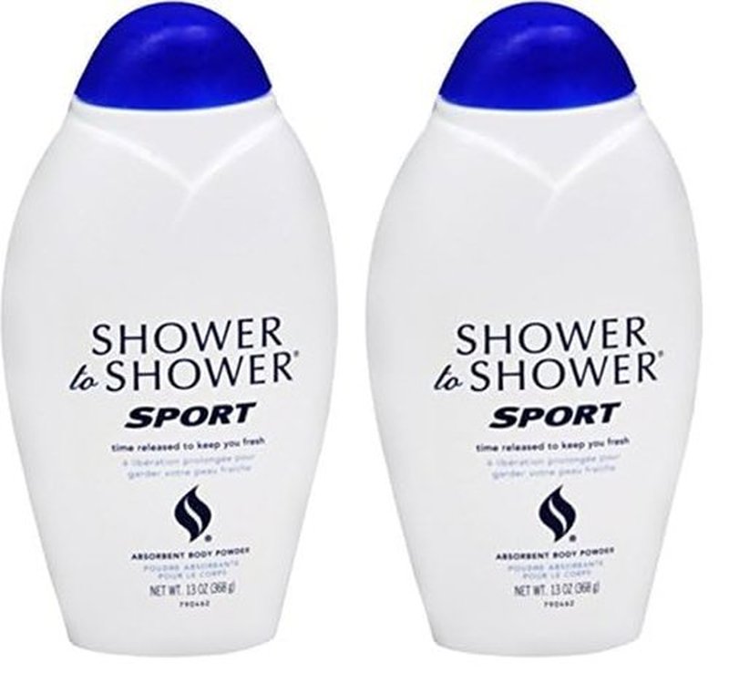 SHOWER TO SHOWER Body Powder, Sport 13 oz (Pack of 2)