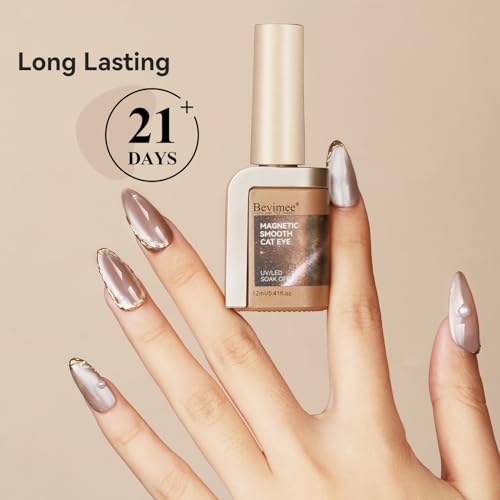Bevimee Cat Eye Gel Polish 12ML Moonlight Velvet Effect Dark Green Glitter Magnetic Gel Nail Polish Crystal Ceramic Emerald Green Color Nail Art Long Lasting Soak Off UV Nail Gel