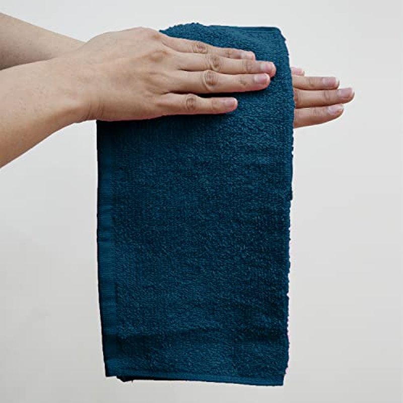 DAN RIVER 100% Cotton Washcloths 24 Pack Premium Quality Face and Body Cloth, Quick Dry Essential Towels for Bathroom, Hand, Kitchen & Cleaning, Baby Washcloths | 12X12 in | 400 GSM | Blue Opal