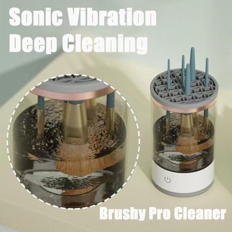 Beauty Swirl Cosmetic Brush Cleaner, The Cozy Luna Brush Cleaner, Makeup Brush Cleaner Machine, Electric Makeup Brush Cleaner, Automatic Makeup Brush Cleaner, for All Size Makeup Brush (10PCS)