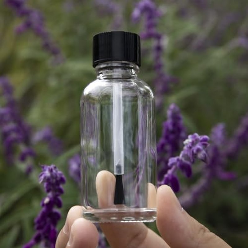 Agidea 6PCS Large Empty Nail Polish Bottles with Brush,Refillable Glass Cuticle Oil Bottles Travel Containers with Funnel & Mixing Balls for DIY Nail Art Cuticle Oils (30ML)