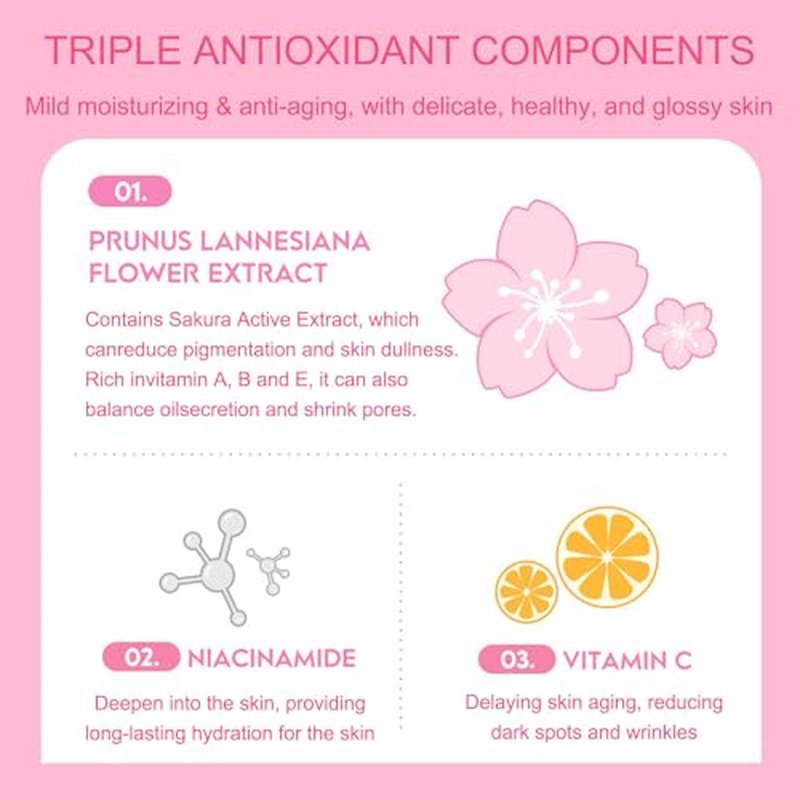 Sakura Skin Care Set Facial Kit, Cherry Blossom Skin Care For Teens, Complete Skin Care Gift Set Cream, Serum, Eye Mask, Lip Mask, 5 Sleeping Mask, 5 Mud Mask, Hydrating Skincare Kit For Teen Girls