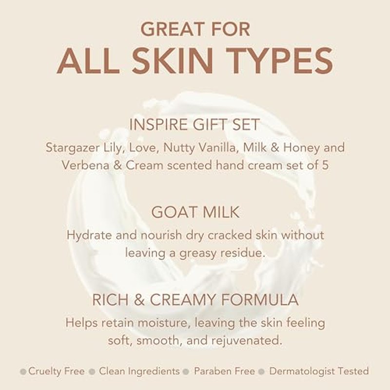 Dionis Goat Milk Skincare Hand Cream Gift Sets - Assorted Scented Travel Size Hand Creams In a Gift Box - Mini Hand Lotion Self Care Gifts, Cruelty Free Lotion For Dry Skin, Inspire Gift Set 2024