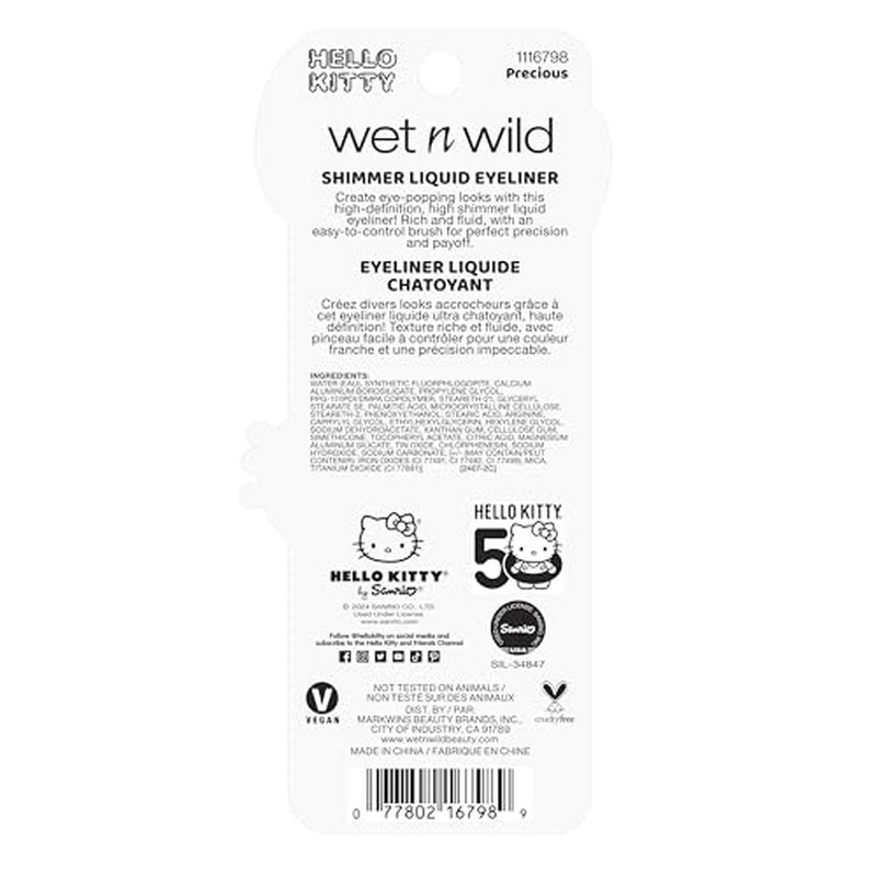 wet n wild Hello Kitty Shimmer Liquid Eyeliner, Richly Pigmented Iridescent Pearl Particles, Smooth & Easy Brush Application, Cruelty-Free & Vegan - Kawaii