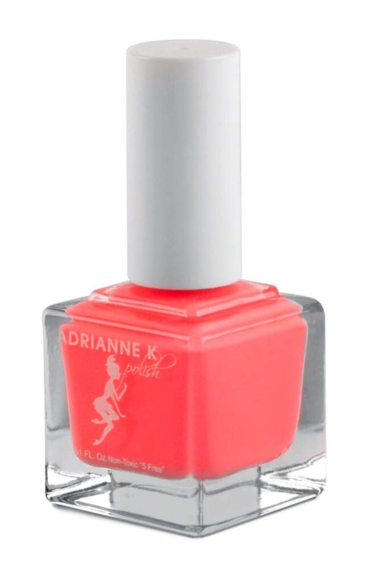 ADRIANNE K Nontoxic, 10-FREE Neon Nail Polish, Wild Orange, .51 FL OZ. Vegan. Summer Nail Colors