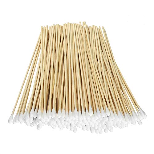 Yinghezu 200 Count Bamboo Cotton Swabs 6" Inch Long Pointed Cotton Swabs Cotton Tipped Applicator
