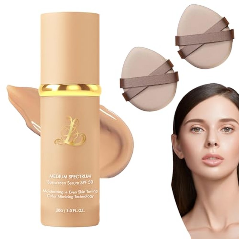 Rise Luxus Ultrablend 4 in 1 Foundation, Rise Luxus Foundation, 4 in 1 Foundation Liquid with Spf 50, Natural Foundation Medium Spectrum, 4 in 1 Concealer, Long-Lasting Moisturizing-1pcs
