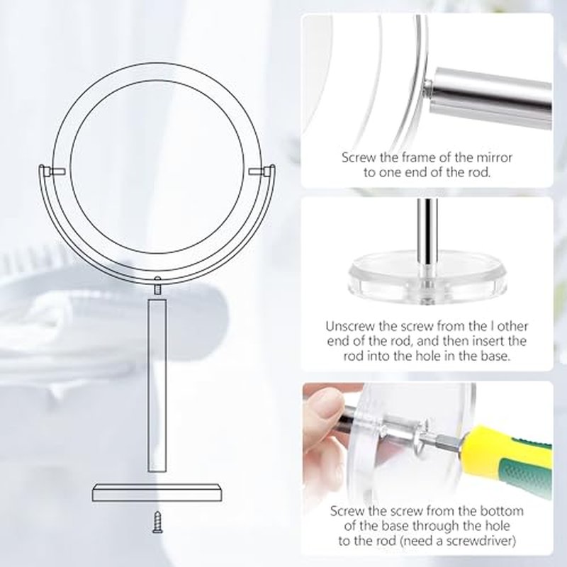 MIYADIVA Magnifying Mirror,20x Makeup Mirror with Magnification,Double Sided 1X/20X Magnifying Mirror with Stand,Shaving Mirror and Personal Mirrors,6.6 Inches