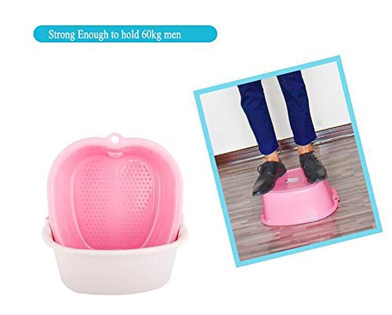 Lemoncy Plastic Foot Basin Foot Bath Spa Wash Bucket and Foot Massage Sturdy Foot Tub for Soaking Foot,Detox,Toe Nails, and Ankles,Pedicure,Portable Foot Tub Beige