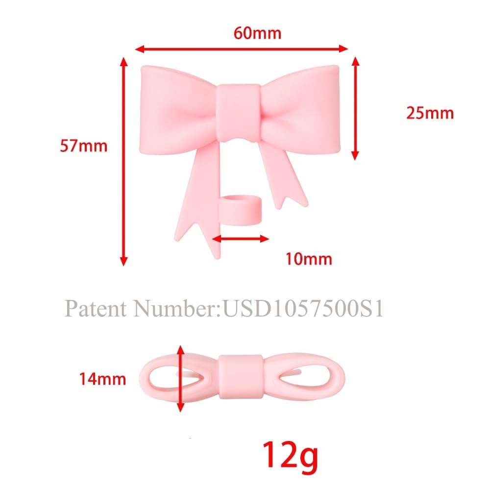 10mm Bow Shape Straw Topper for Stanley Cup (Cream White)