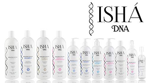 ISHA DNA Keratin Treatment System Conditioner - Sulfate and Parabens Free - Perfect for Keratin Treated Hair - Keratin and Coconut Oil Infused Conditioner - For All Types of Hair. (16 Fl oz.)