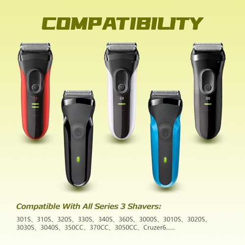 2Pack 32B Series 3 Electric Shaver Replacement Head Accessories for Braun S3 Foil & Cutter Razor Heads, Applicable for Braun S3 3040s 3010s 310s 3000s 3050cc 3080s 390cc Etc