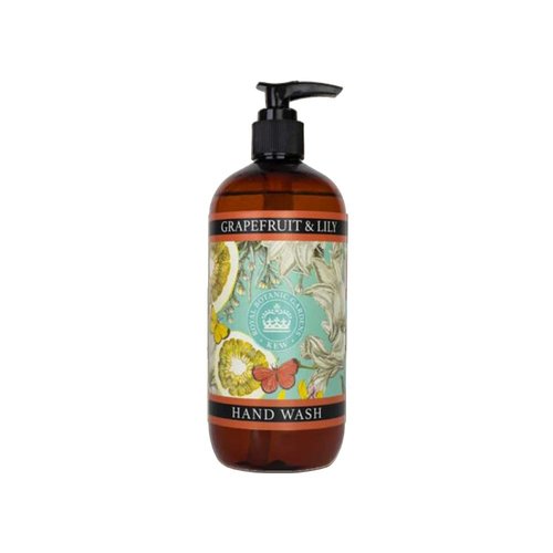 The English Soap Company Kew Gardens Luxury Hand and Body Wash, Refreshing Botanical Wash with a Rich Lather, Enriched with Soothing Aloe Vera and Vitamin E, Grapefruit and Lily 500ml