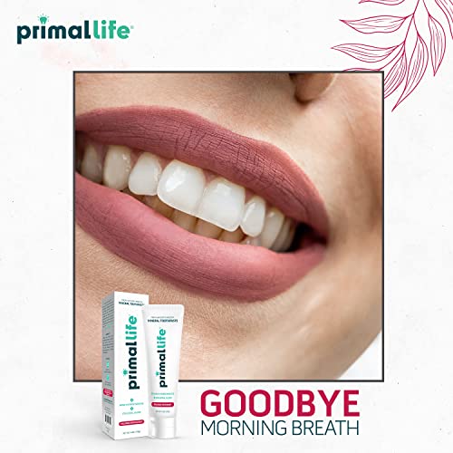 Primal Life Organics Premium Dirty Mouth Mineral Toothpaste - Nano-Hydroxyapatite, Colloidal Silver, Charcoal - Organic, All Natural Whitening Formula (Bubblegum Flavor, 4oz)