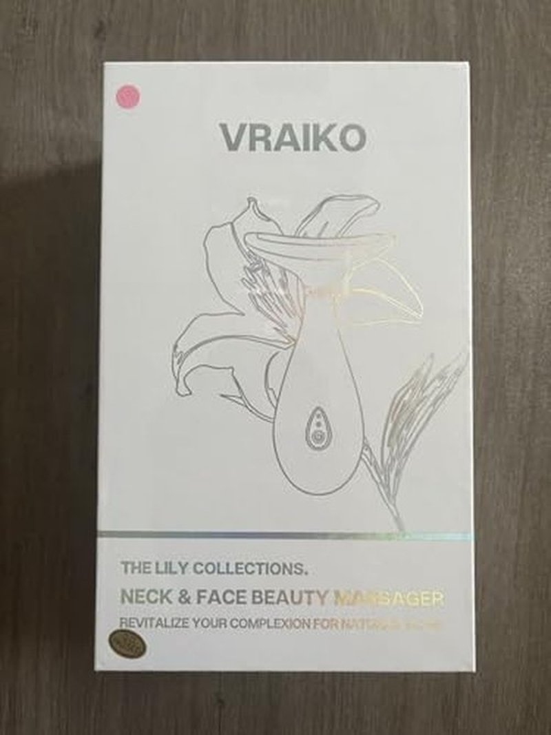 VRAIKO Lily Neck Face Massager, Face Sculpting Tool, Skin Rejuvenation Device with Thermal, Triple Action LED and Vibration, for Anti-Aging, Lifting and Tightening Sagging Skin (Pink)