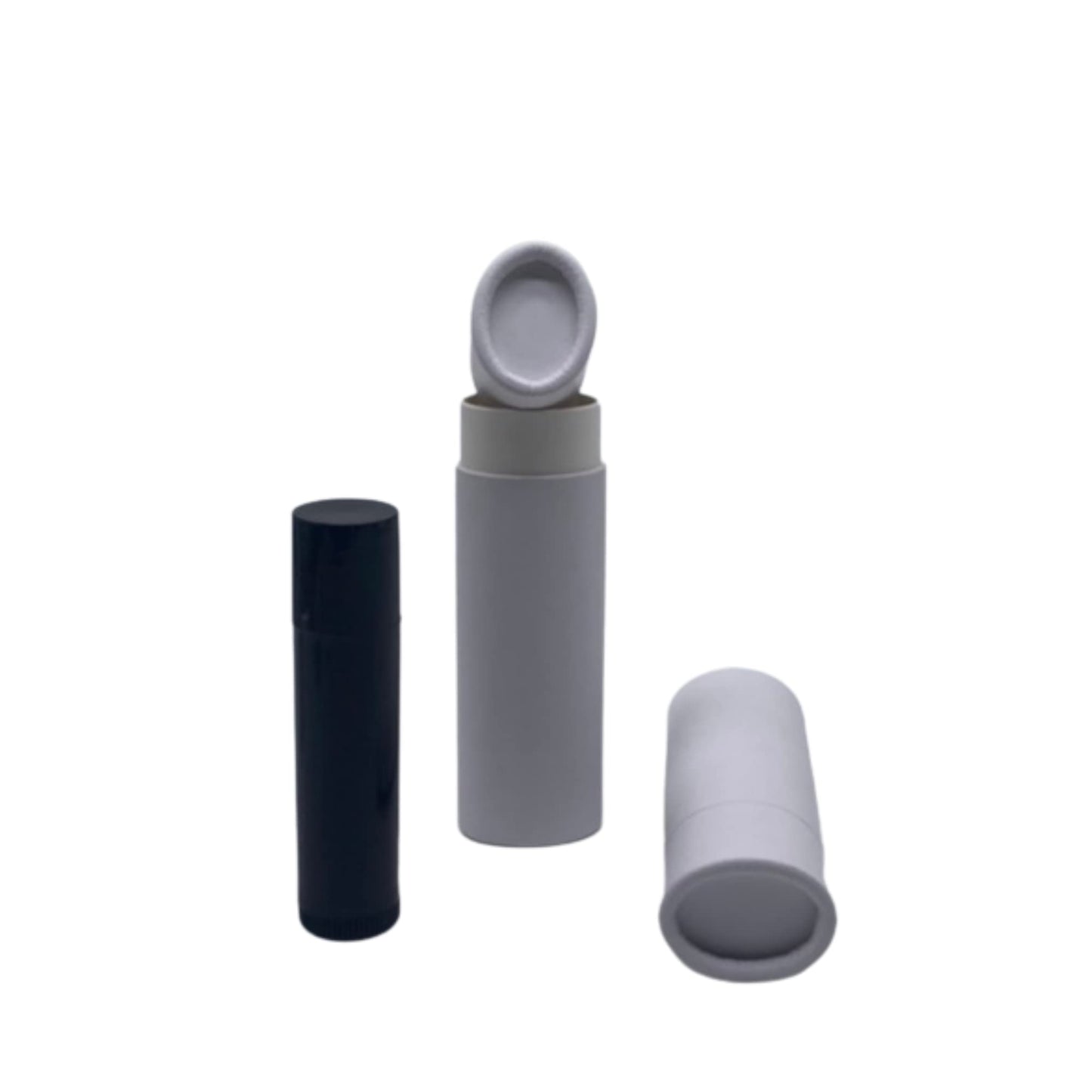 GreenWay 0.5oz / 15g Kraft Paperboard Lip Balm Tubes with Lids - 12 Pack Lip Gloss Tubes Refillable DIY Cosmetic Containers – Oval Shaped Lip Balm Containers Empty Holder - White