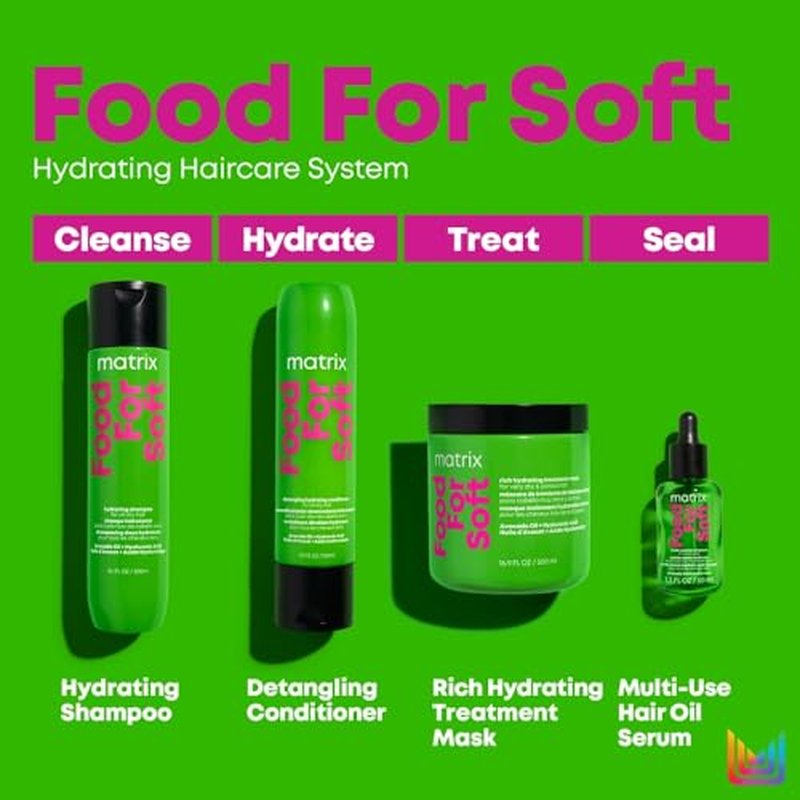 Matrix Food For Soft Conditioner | Hydrates & Detangles Dry, Brittle Hair | Moisturizes, Softens & Smooths | With Avocado Oil & Hyaluronic Acid | Suitable for Color Treated and Natural Hair | Vegan