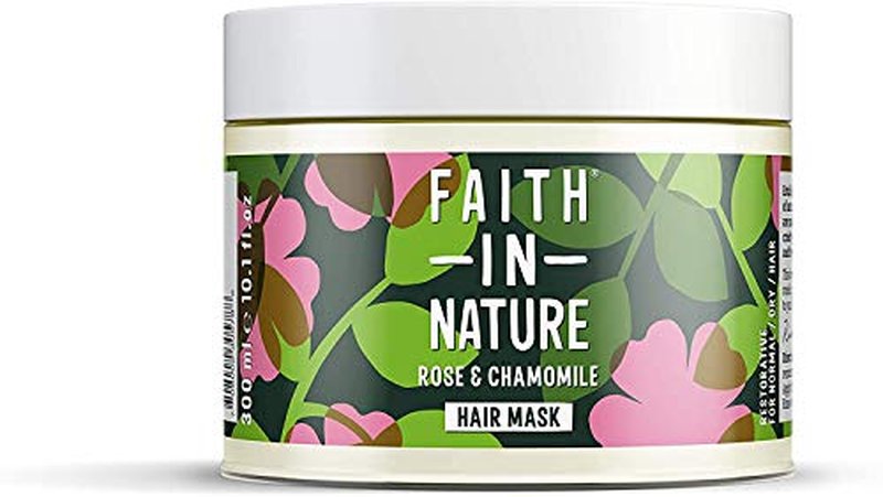 Faith in Nature Natural Wild Rose & Chamomile Hair Mask, Restoring, Vegan & Cruelty Free, Parabens and SLS Free, For Normal to Dry Hair, 300ml