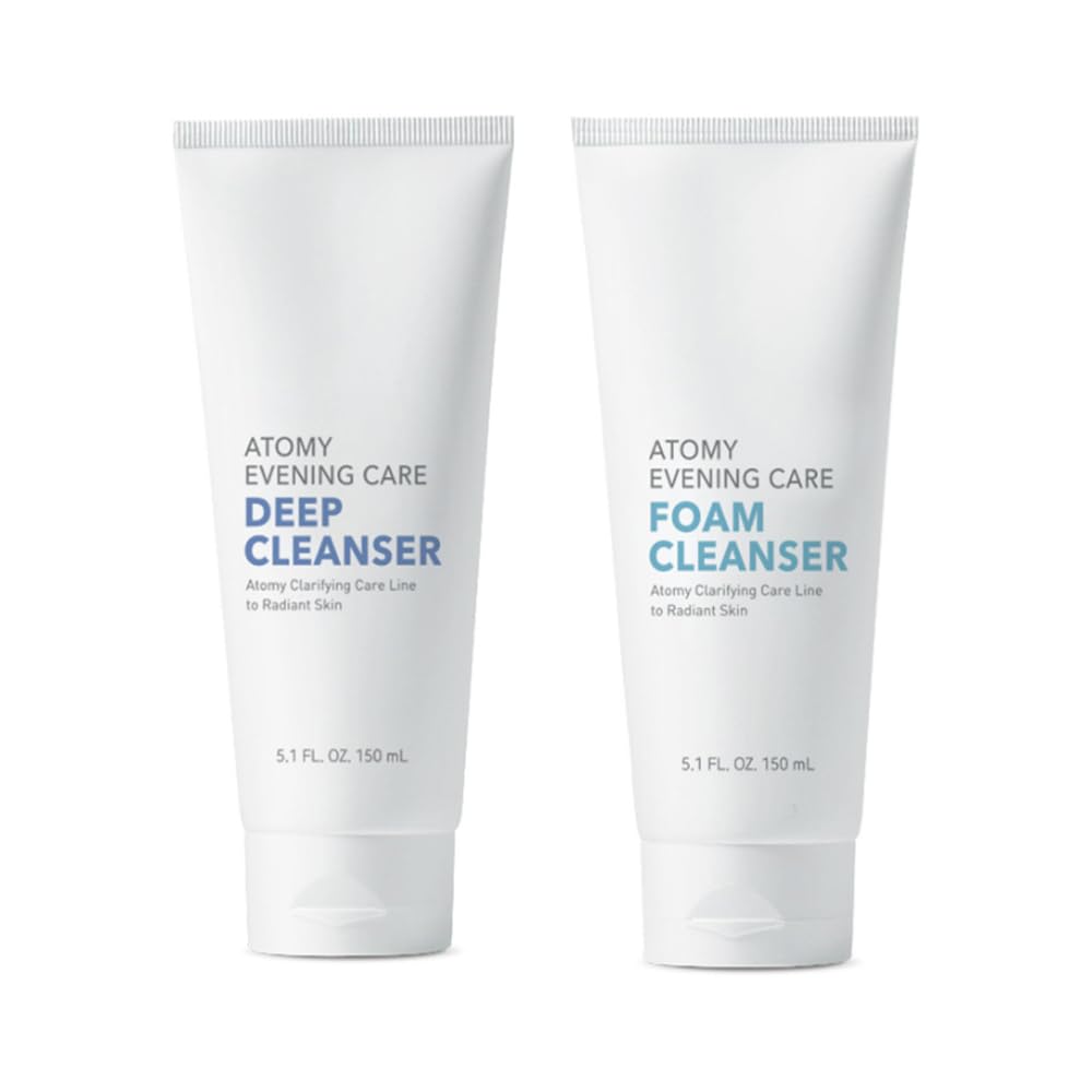 Korean Skin Care Rutine Evening Care Foam Cleanser 5.1 oz (150g) +Deep Cleanser 5.1oz(150g) Facial Foam