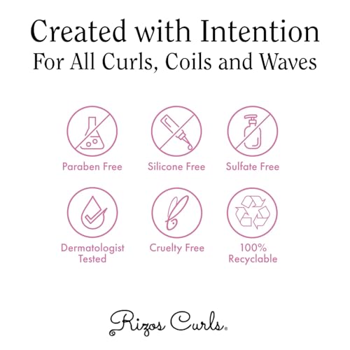 Rizos Curls Curl Defining Cream, Enhance Waves, Curls & Coils, Soft Hold Weightless Volume, Moisturizing Frizz-Free Shine with Aloe Vera, Coconut Oil & Shea Butter, All Curl Patterns 2a - 4c, 10 oz