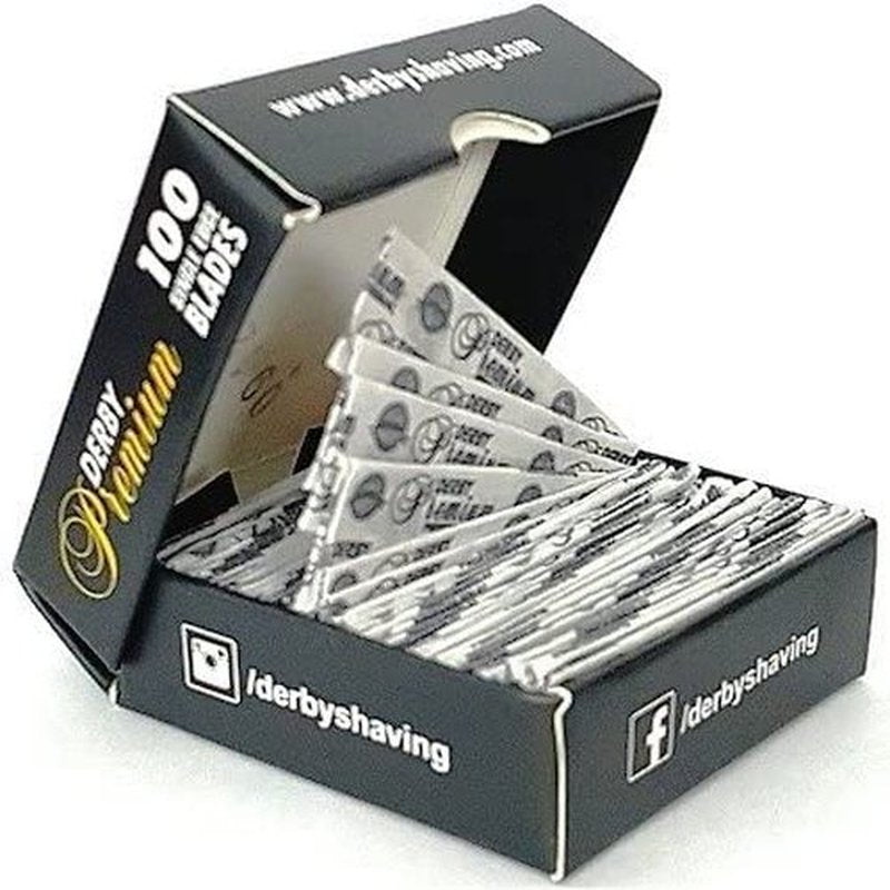 The Shave Factory Straight Edge Razor Kit (Matte / 100 Derby Premium Single Edge Razor Blades)
